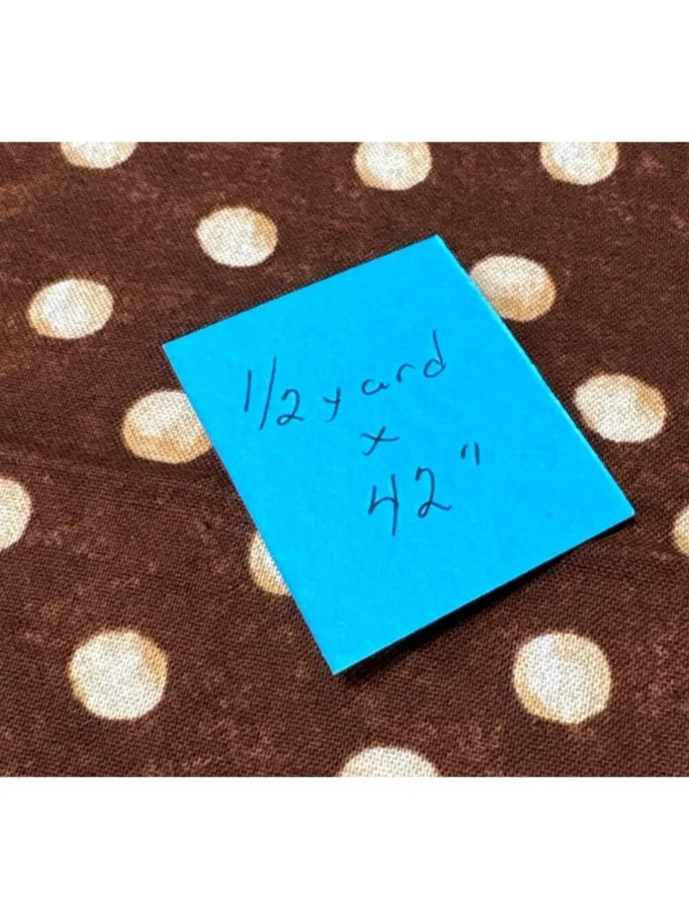 Brown Beige Polka Dot Cotton Fabric 1/2 yard x 42